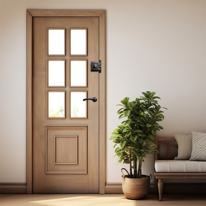 Zamek nawierzchniowy z serii Gerda Tytan ZX – lewy, czarny