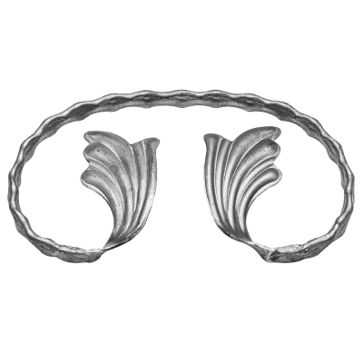 Spirala kuta typu C fakturowana z liściem 12x6 mm H100 x L180 mm