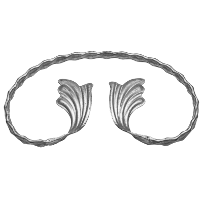 Spirala kuta typu C fakturowana z liściem 12x6 mm H220 x L120 mm