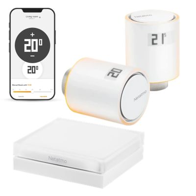 Pakiet Starter Pack: 2 x inteligentne głowice termostatyczne Netatmo NVP + przekaźnik