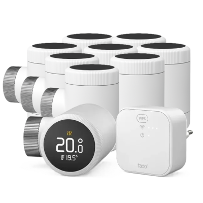 Zestaw inteligentnego ogrzewania Tado° bramka + 9x głowica termostatyczna