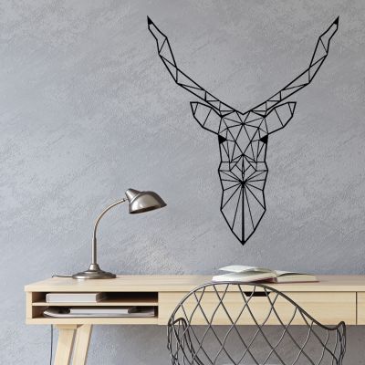 Jeleń geometryczny - metalowa ozdoba ścienna 600x500 mm