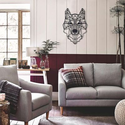 Pies geometryczny - metalowa ozdoba ścienna 700 x 460 mm