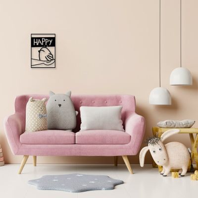 Happy - metalowa ozdoba ścienna 700 x 500 mm