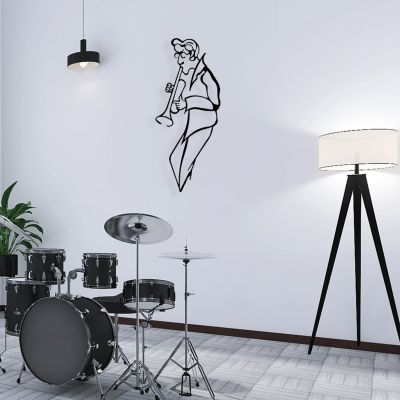 Muzyk – metalowa ozdoba ścienna 700 x 300 mm