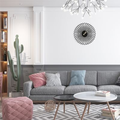 Metalowy zegar ścienny WINDING, 500x500x2 mm