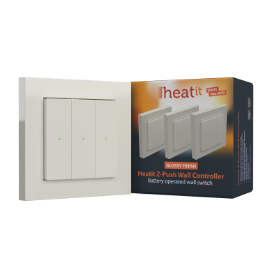 Heatit Z-Push Wall Controller Z-Wave 700 series (White RAL 9010)