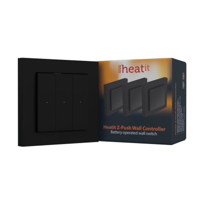 Heatit Z-Push Wall Controller Z-Wave 700 series (Black Matt)