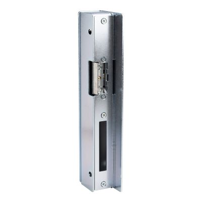 Zestaw elektrozaczepu 63.355 zamocowany w kasecie elektrozaczepu z szyldem