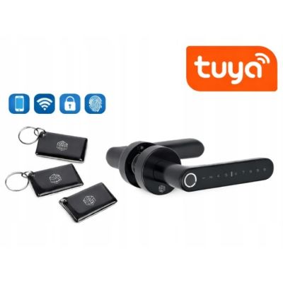 Inteligentna klamka elektroniczna PSG LUMA - czarna, Bluetooth, WiFi, Smart Life (Tuya)