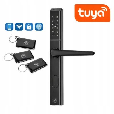 Inteligentna klamka elektroniczna PSG COLIBRI - czarna, regulowany rozstaw, Bluetooth, Wi-Fi, Smart Life (Tuya)