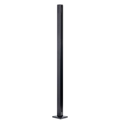 Słupek boczny balustradowy 45x45x1100 mm – aluminiowy, szkło 8,72 mm, mocowanie w podłogę, czarny – seria KR7000, Kozza