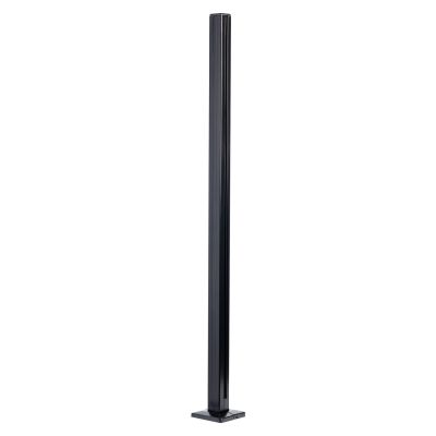 Słupek środkowy balustradowy 45x45x1100 mm – aluminiowy, szkło 8,72 mm, mocowanie w podłogę, czarny – seria KR7100, Kozza