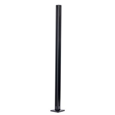 Słupek narożny balustradowy 45x45x1100 mm – aluminiowy, szkło 8,72 mm, mocowanie w podłogę, czarny – seria KR7200, Kozza