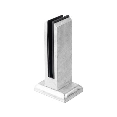 Uchwyt pionowy aluminiowy do szkła - spigot, 200 x 60 x 42 mm, szkło 12 - 13,52 mm, surowy