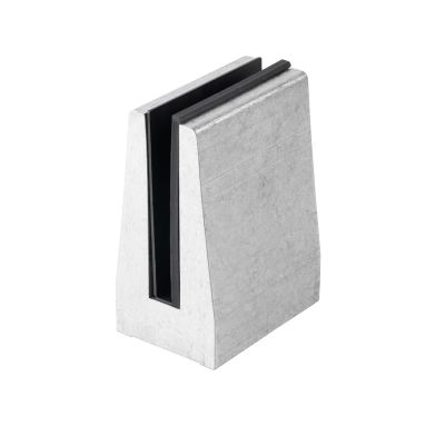 Uchwyt pionowy podw&oacute;jny do szkła deltowaty - spigot, 70x100 mm, H=140 mm, szkło 12-13,52 mm, aluminium, surowy