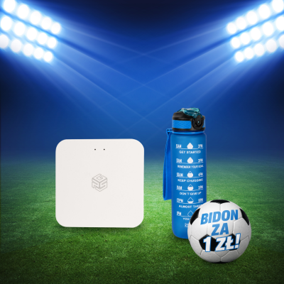 Bramka WI-FI PSG - hub do zdalnej obsługi klamek, WiFi 2,4 GHz, Smart Life (TUYA) + butelka motywacyjna z tritanu 1 l (niebieska)