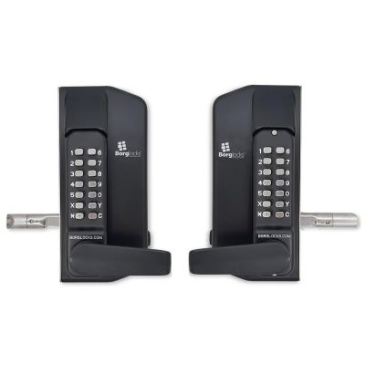 Dwustronny mechaniczny zamek szyfrowy BL3430 Borg Locks do bram metalowych - z klawiaturą ECP, klamką i zasuwą 65-80 mm