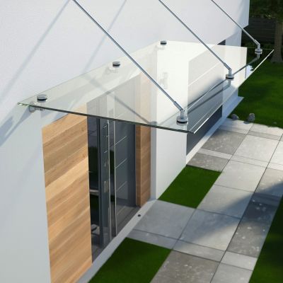 System zadaszenia szklanego 3-elementowy dla odciągu M12 mocujący szkło grubości 8-17,52 mm