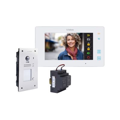 Zestaw wideodomofonowy z serii Vidos Duo: monitor M1021W + stacja bramowa S1201A