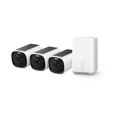 Zestaw 3 kamer eufyCam E40 + stacja HomeBase S280 - 2K, MaxColor Vision, Apple HomeKit, Amazon Alexa, Google Home