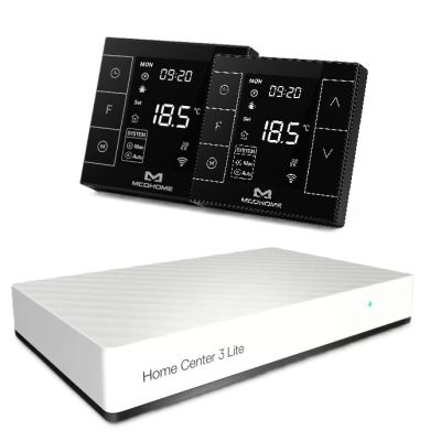 Zestaw inteligentnego sterowania ogrzewaniem podłogowym z centralą Fibaro + 2x MCOHOME MH7H-WH czarny