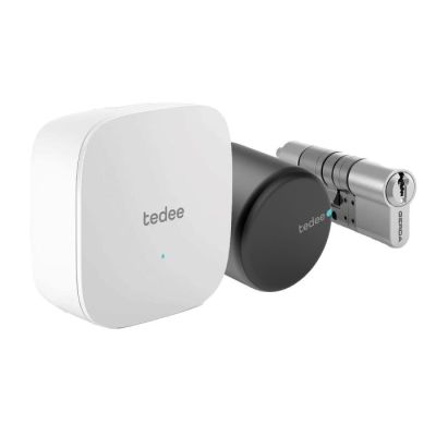 Zestaw inteligentny zamek GERDA Tedee Lock Pro grafitowy + mostek + wkładka modułowa Gerda SLR 30-61/30 mm (typ A)