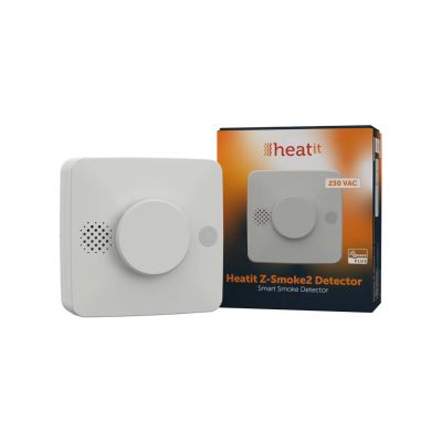 Czujnik dymu Heatit Z-Smoke2 - 230 V, zasilany sieciowo, biały