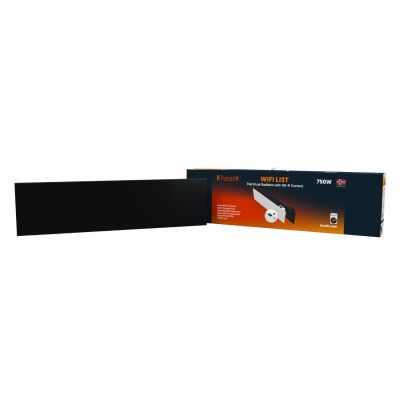 Grzejnik elektryczny Heatit WiFi Panel List Heater - WiFi, Bluetooth, 750 W, czarny