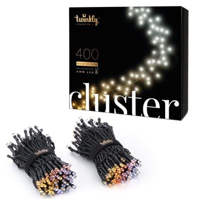 Inteligentna girlanda świetlna Twinkly Cluster - 400 RGB+W LED Lights String, Black wire, Plug Type F