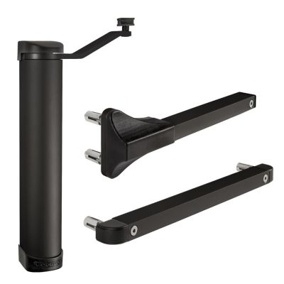 Kompaktowy hydrauliczny samozamykacz do furtek Lion z zawiasami o każdym kącie otwarcia &ndash; czarny