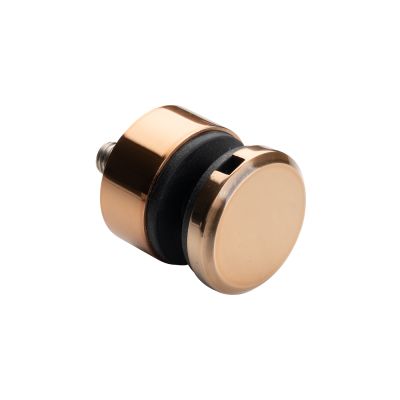 Uchwyt punktowy rotula do szkła - fi 30 mm, do powierzchni płaskiej, miedziany, z połyskiem 