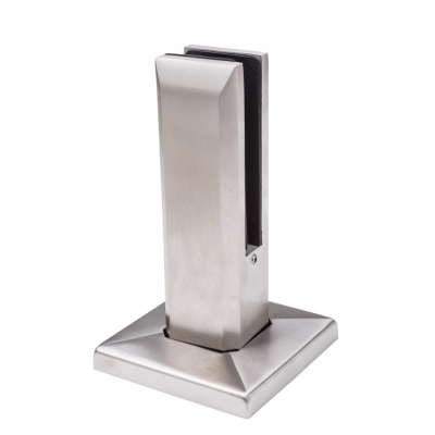 Uchwyt pionowy do szkła kwadratowy &ndash; spigot, 50x50/100x100 mm, H182 mm, stal nierdzewna, satyna