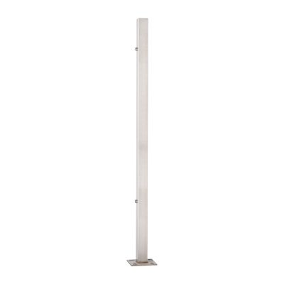 Słupek balustradowy końcowy 40x40x981mm – nieuzbrojony, aisi304, 2 otwory z gwintem M8, mocowanie w podłogę, satyna