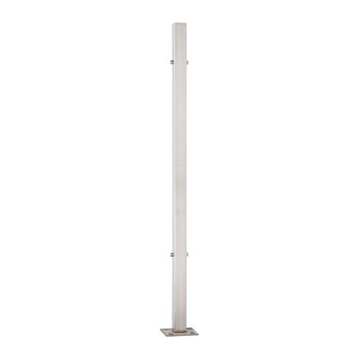 Słupek balustradowy środkowy 40x40x981mm – nieuzbrojony, aisi304, 4 otwory z gwintem M8, mocowanie w podłogę, satyna
