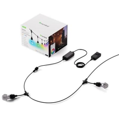 Nanoleaf Essentials Smart Multicolour Outdoor String Light Starter Kit - wielokolorowe lampki zewnętrzne 15 m, 55 Lm/żar&oacute;wka, 27 W 2700 K-6500 K, kontroler w zestawie (technologia Matter)
