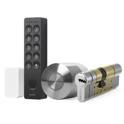 Zestaw inteligentny zamek Nuki Smart Lock Pro z wkładką regulowaną GERDA EXXO SMART M 61/61 + NUKI Keypad 2.0 + NUKI Door Sensor