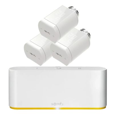 Zestaw sterowania ogrzewaniem Somfy 3x głowica termostatyczna IO + centrala TaHoma Switch