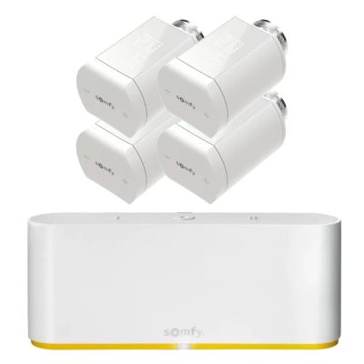 Zestaw sterowania ogrzewaniem Somfy 4x głowica termostatyczna IO + centrala TaHoma Switch