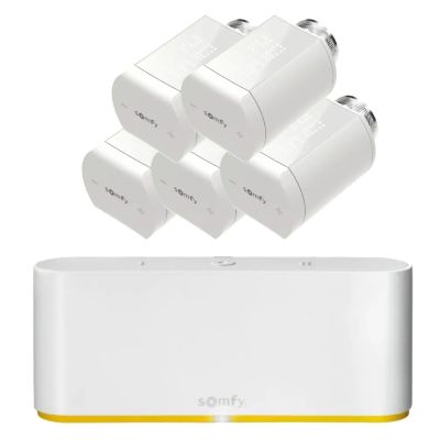 Zestaw sterowania ogrzewaniem Somfy 5x głowica termostatyczna IO + centrala TaHoma Switch
