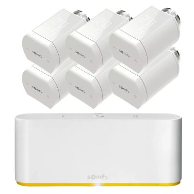 Zestaw sterowania ogrzewaniem Somfy 6x głowica termostatyczna IO + centrala TaHoma Switch