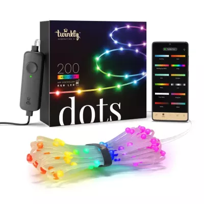 Inteligentne oświetlenie Twinkly Dots - 200 RGB LED Lights String, przezroczysty kabel