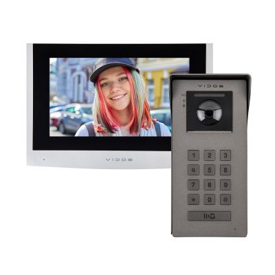 Zestaw wideodomofonowy Vidos IPX: stacja bramowa S100 + monitor M100-X + switch PoE 4-portowy PS42/60