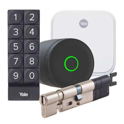 Zestaw inteligentny zamek Yale Linus L2 LITE czarny + Mostek Connect X + klawiatura Smart Keypad + wkładka Zestaw inteligentny zamek Yale Linus L2 LITE czarny + Mostek Connect X + klawiatura Smart Keypad + wkładka