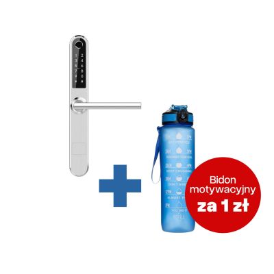Zamek elektroniczny Hato TB-311 - srebrny, w polskiej wersji językowej + butelka motywacyjna z tritanu