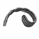 Spirala kuta typu C fakturowana z liściem 12x6 mm H150 x L100 mm lewa