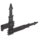Okiennicowy zawias kątowy lewy czarny D9 x H220 x L295 x 2,8 mm grubości