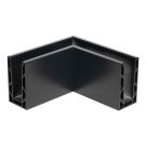 Profil typu U narożny do balustrad całoszklanych 90° - mocowanie od góry - Kozza, wewnętrzny, seria KE 100, ciemnoszary