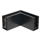 Profil typu U narożny do balustrad całoszklanych 90° – mocowanie od góry – Kozza, zewnętrzny, seria KE 100, kolor ciemnoszary