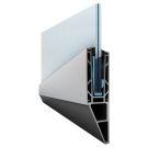 Profil typu U z systemem odprowadzania wody do balustrad całoszklanych 5000 mm – mocowanie boczne – Kozza, seria KF 1200
